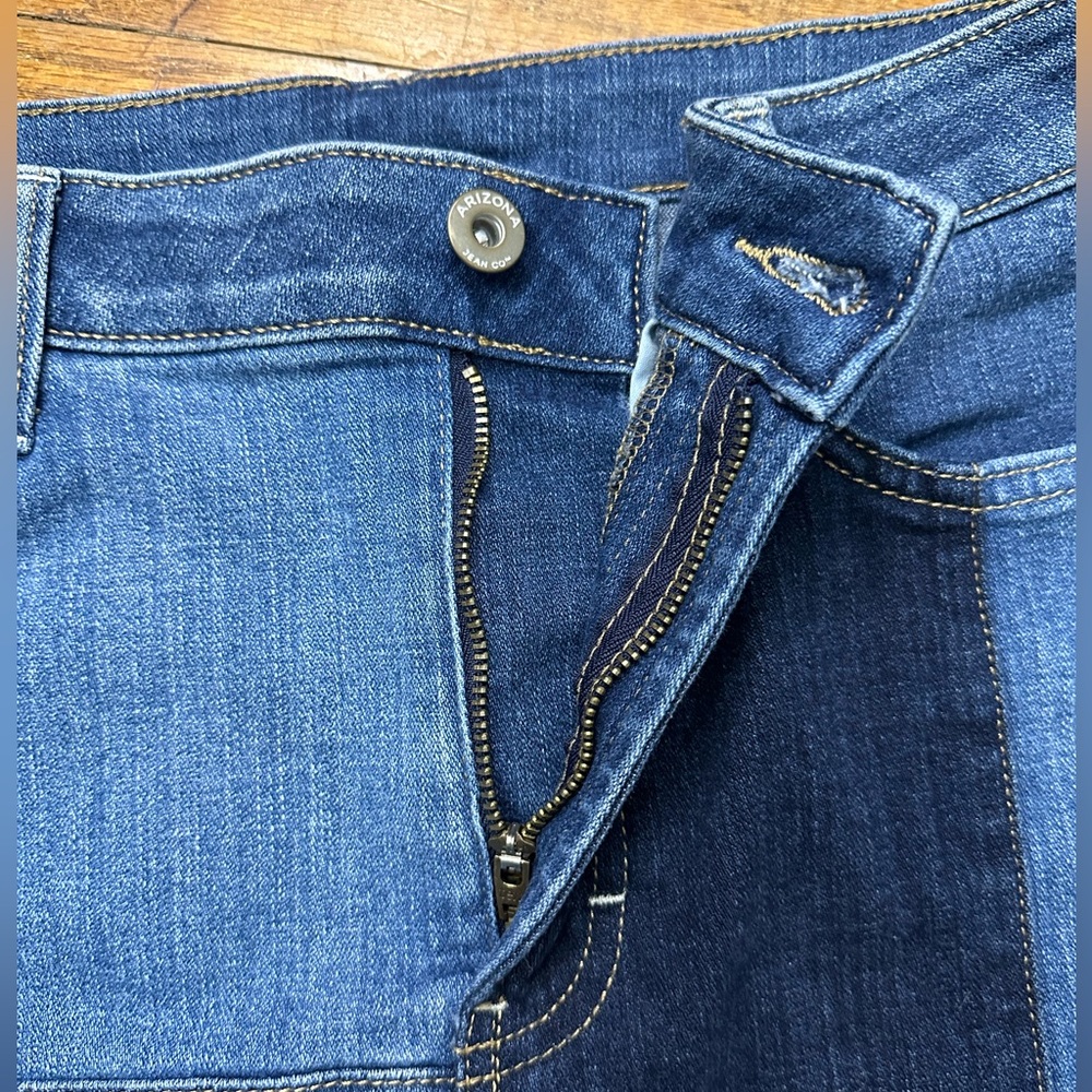 Arizona Jean Co. Colorblock Patchwork Short Denim Skirt Juniors Size 9 EUC - Picture 3 of 5